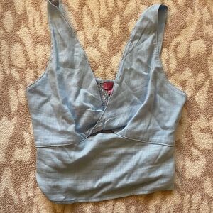 Francesca’s Light Blue Front Twist Top